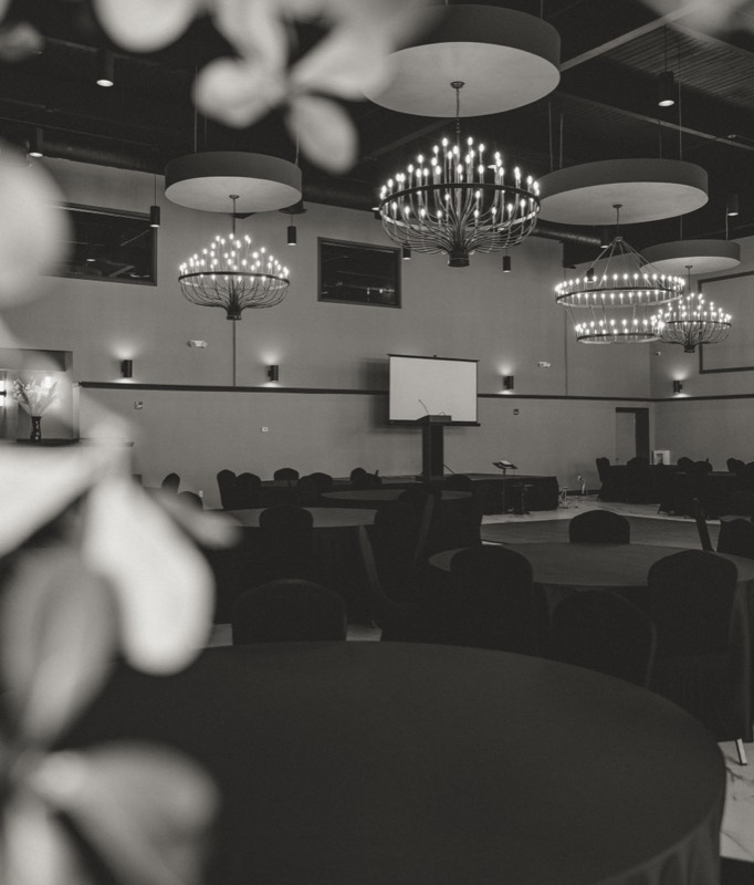 Tables toward the stage